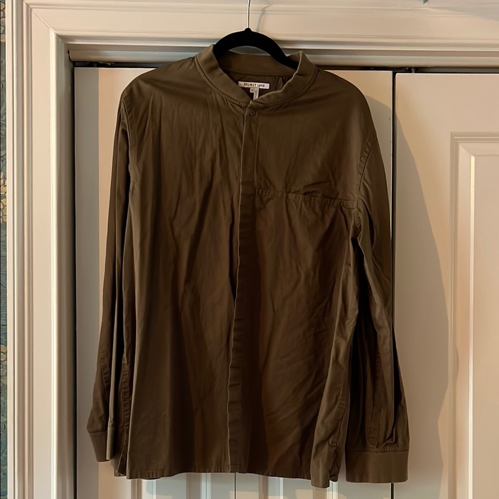 Helmut Lang Green Lightweight Shirt Jacket
